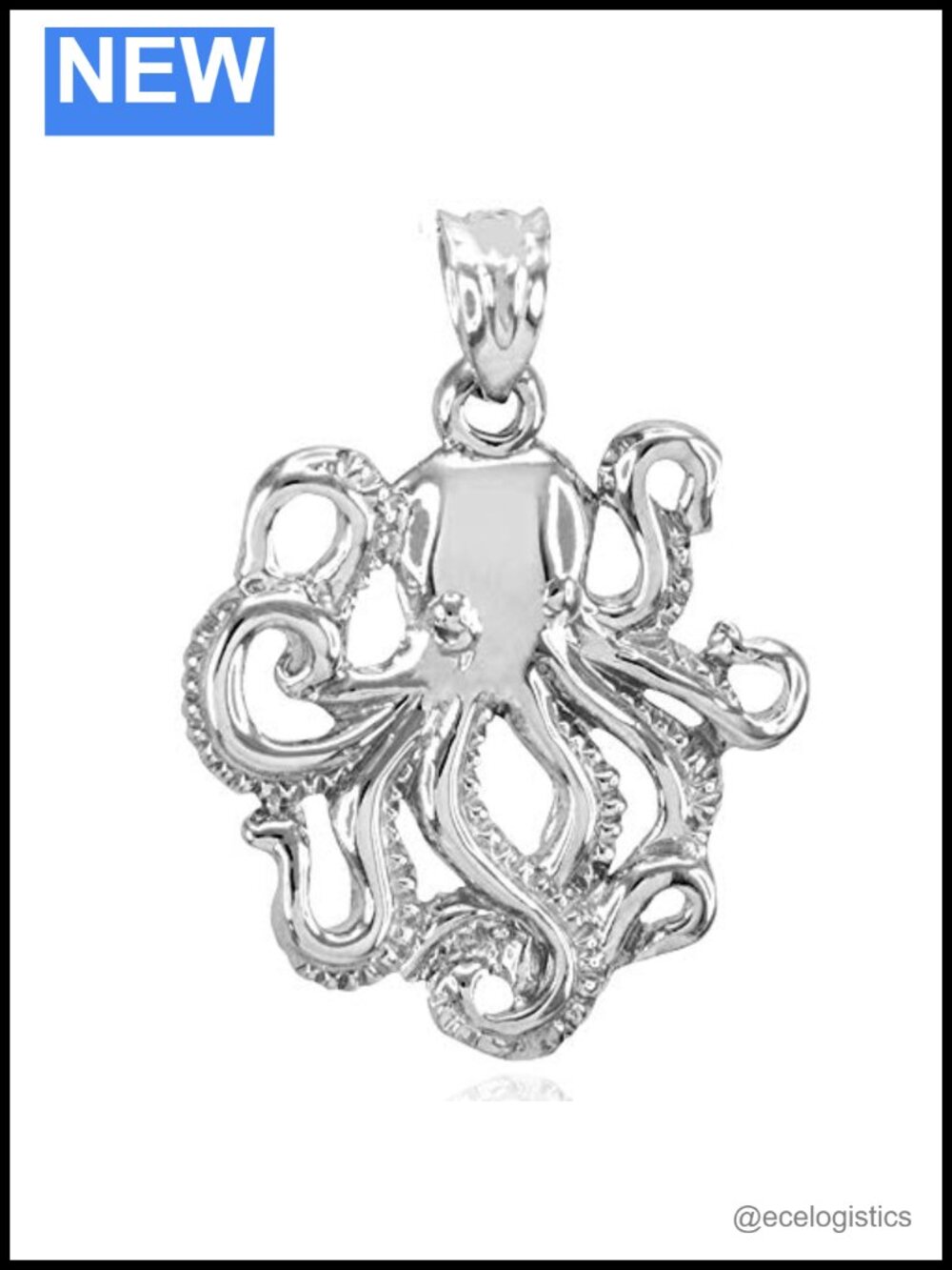 Sterling Silver Octopus Marine Life Pendant Charm Fine Jewelry
